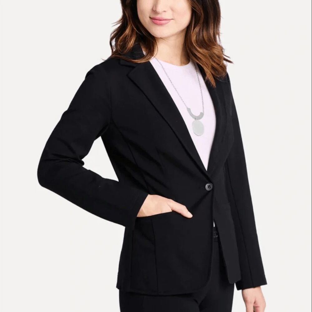 New Betabrand Black Transcendent Ponte Stretch Blazer XSmall